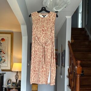 🎤🎉 41 Hawthorn Stretch Midi Dress with Front Tie Knot Sz L